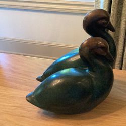REAL BRONZES OR BRASS DUCKS SCULPTURE