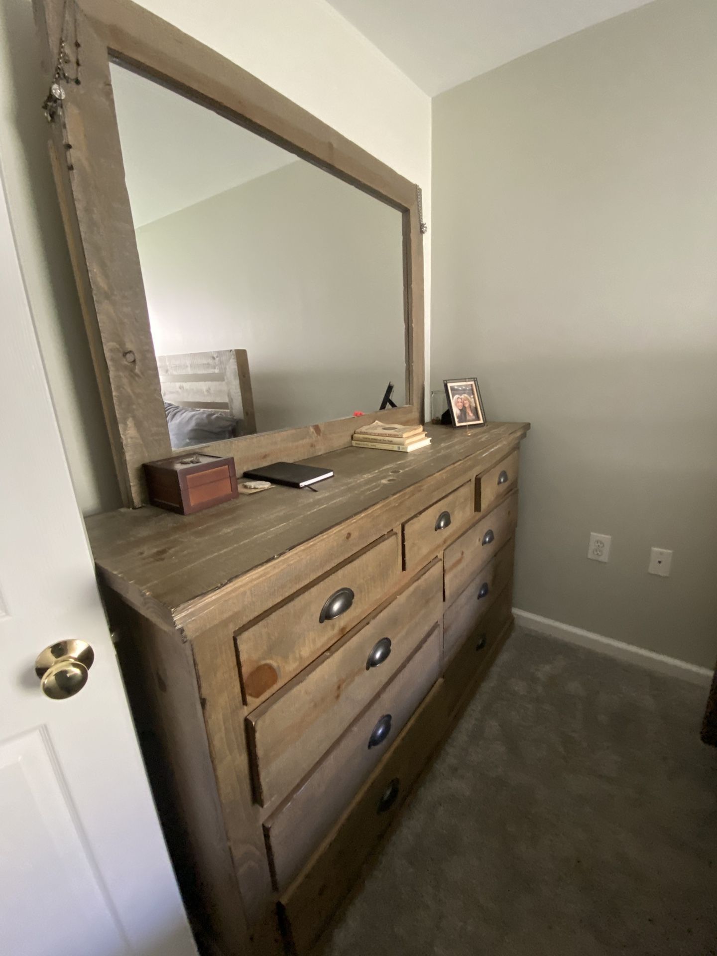 Rustic Dresser With Mirror
