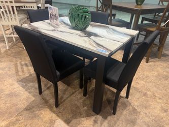 ✨ NEW Modern Faux Marble Dining Set – 5 Pieces – Only $317!