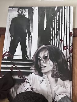 Hand Painted Micheal Myers Canvas Halloween