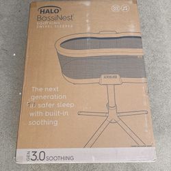 HALO BassiNest Soothing Swivel Sleeper 3.0 Baby Bassinet Grey