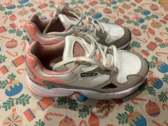Adidas Originals Sneakers White Gray Peach Pink Lace-Up Trefoil Shoes