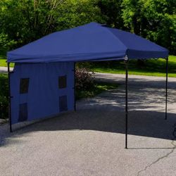 New In Box 10x10 Feet EZ Pop up Canopy Gazebo Tent For Camping Park Beach With Weight And Side Wall Navy Dark Blue Color