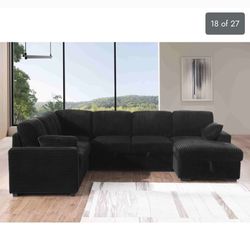 corduroy sectional with storage chaise lounge