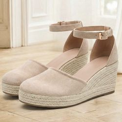 Women Wedge Sandal Outdoor Party Quilted Home Office  School  Holiday  Beach Closed Toe Platform For Women Ankle Strap Casual（size 6）