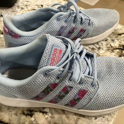 Adidas Blue Flower Shoes Size 9 