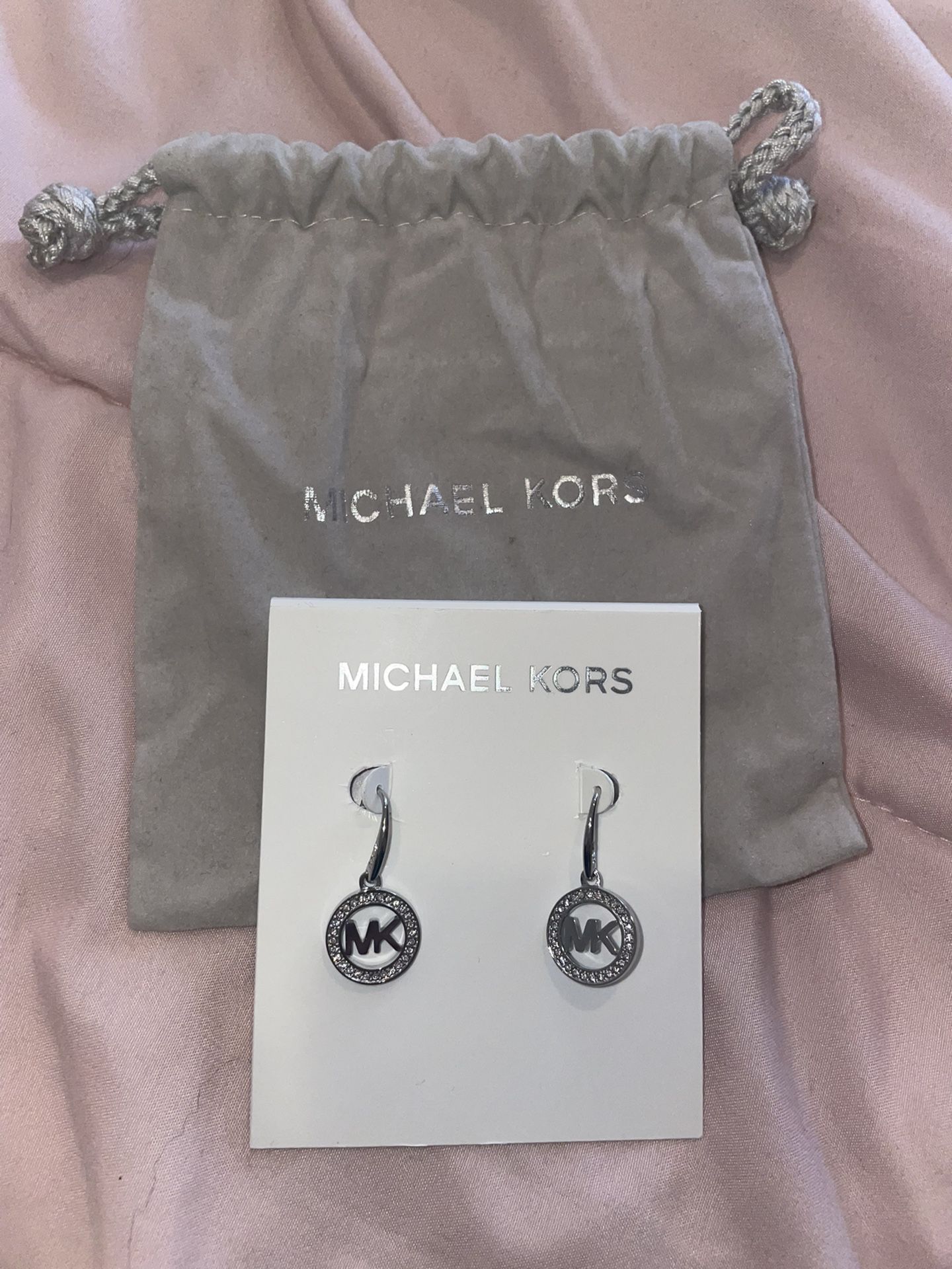 Michael Kors Silver-Tone MK Logo Drop Earrings for Sale in Brooklyn, NY -  OfferUp