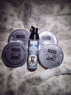 Reuzel Men's Grooming Bundle - 4x Extreme Hold Matte Pomade + Beard Foam