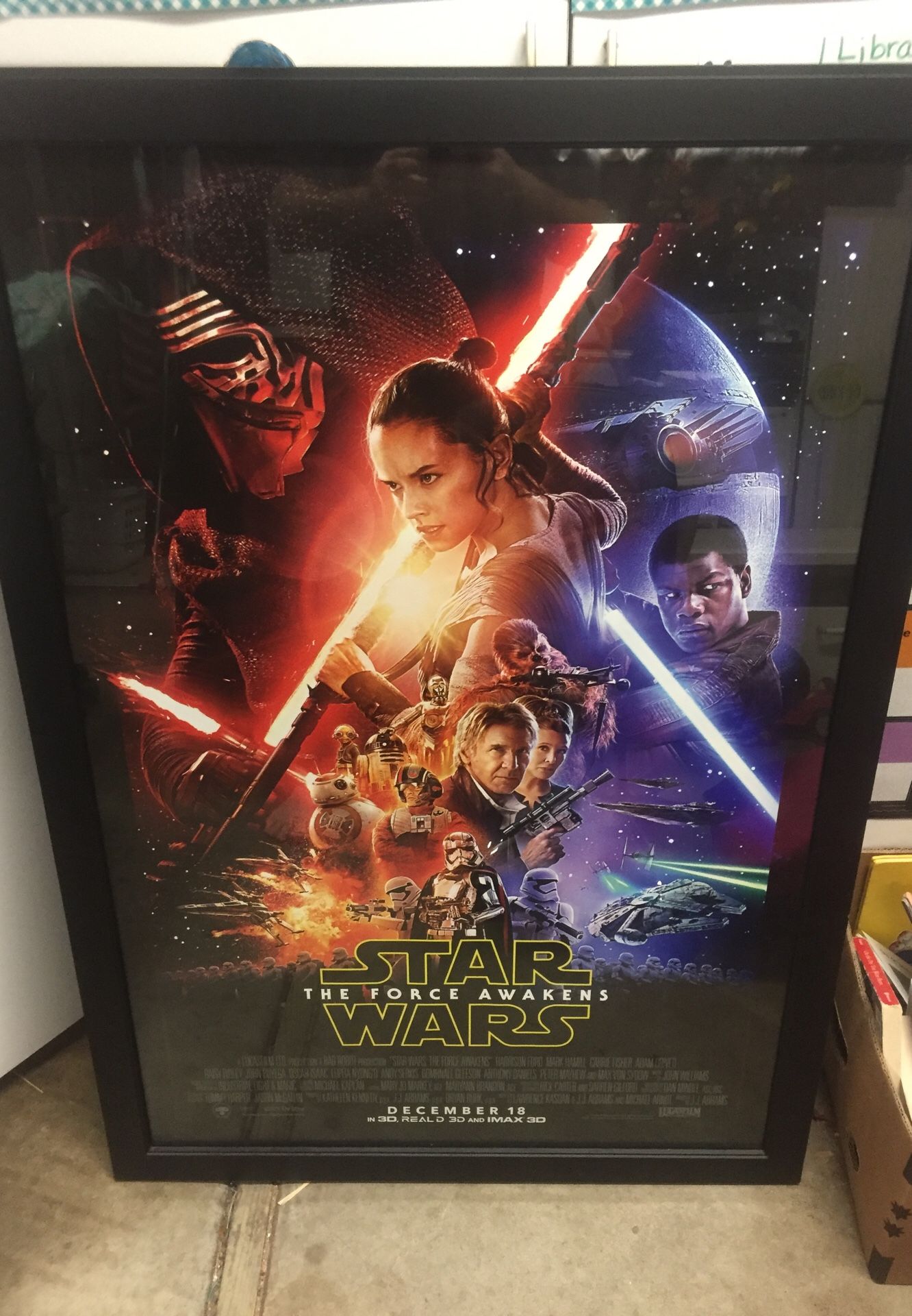 Star Wars The Force Awakens DS framed poster