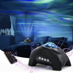 Northern Lights Aurora Projector, AIRIVO Star Projector Bluetooth Music Speaker, White Noise Night Light Galaxy Projector for Kids Adults , for Home D
