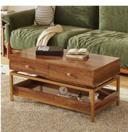 Coffee Tables for Living Room 39.4in Modern Coffee Table with 2 Drawers