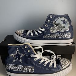 Crystallized All Star Converse Chuck Taylor Dallas Cowboys Unisex Sz 9.5 Women