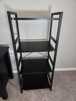 4- tier black shelves