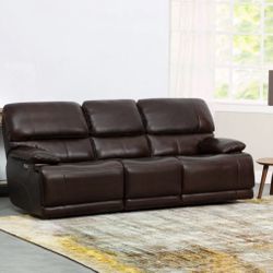 Aleena Leather Power Reclining Sofa with Power Headrestw