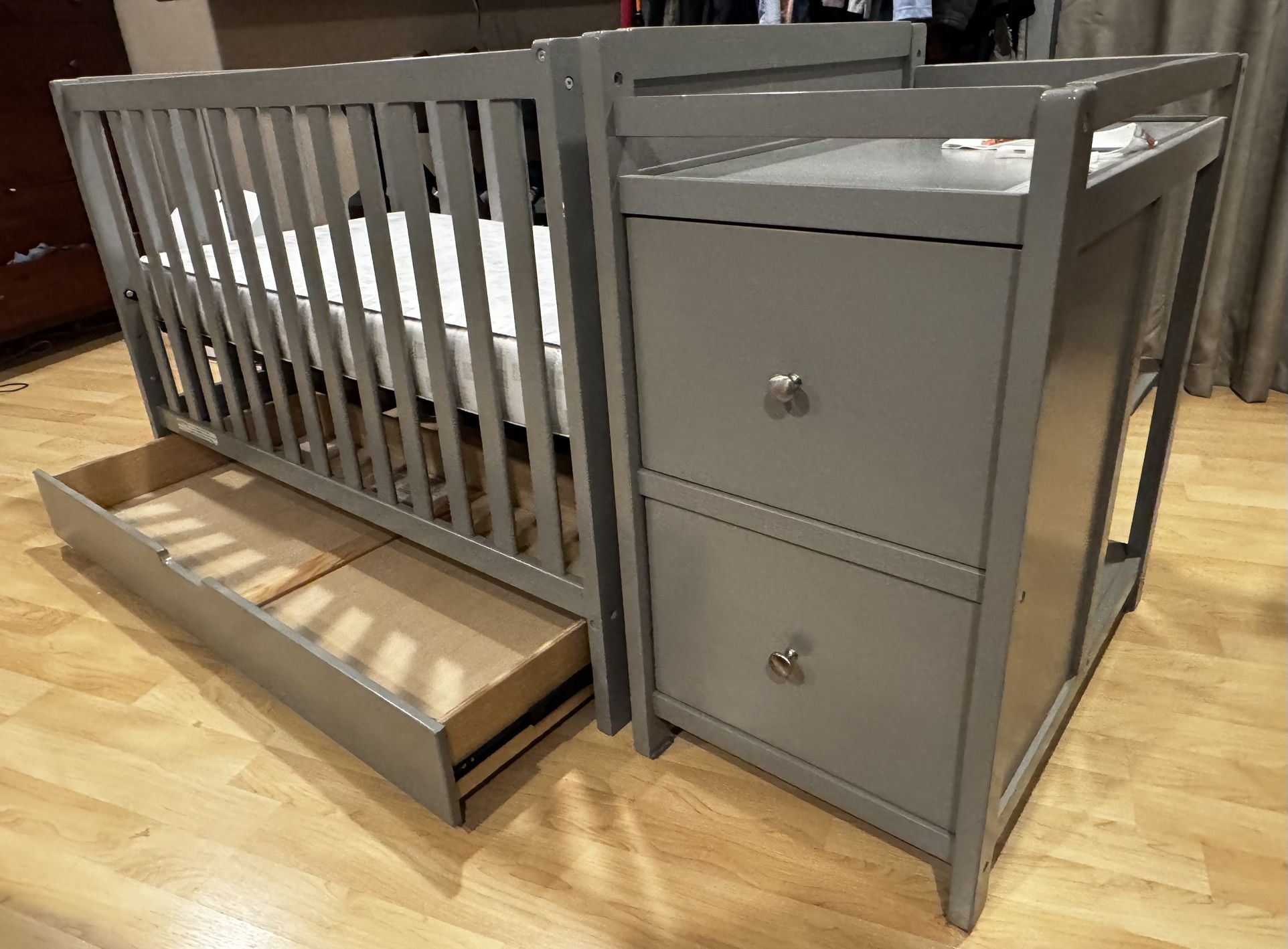 Crib And Changing Table 99% New Mattress Is Included