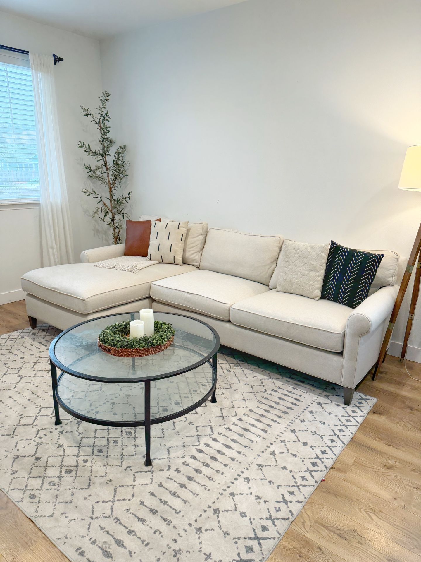 Crate And Barrel Rolled Arms Sectional Couch