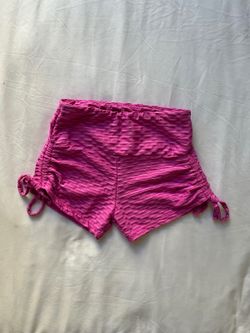 Pink Magenta Textured Athletic Shorts