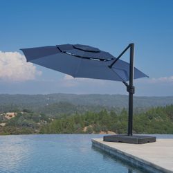 SunVilla 13ft. Round 3-Tier Cantilever Umbrella, Blue