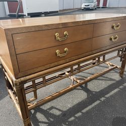 CONSOLE TABLE OR SERVER  WITH BAMBOO BASE/MEASUREMENTS 54"Lx20"Dx32"T