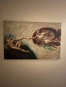 The Creation of Adam Fresco  Canvas painting by Michelangelo Decor
