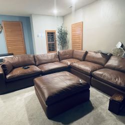 Emilia 5 Piece Module Leather Sectional