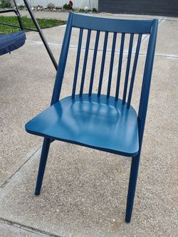 New Blue Chair Just Took Out Of The Box Good For Vanity Or Desk Or Sitting Chair