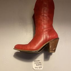 Womens Size 6/7 Heeled Cowgirl Red Boots 