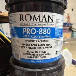 Roman 880-Pro Ultra Clear Wallcovering Adhesive 2-5gal Buckets