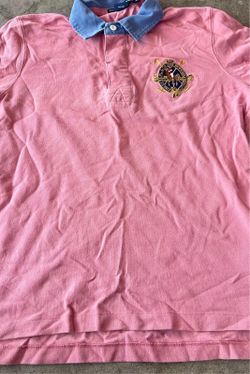 Polo Ralph Lauren Bleecker, NY Crest Polo pink and blue collared polo Women’s S