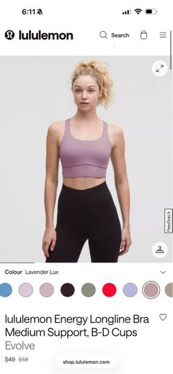 Lululemon energy long line bra evolve size XS