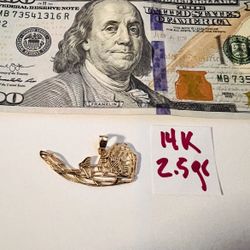 14K Solid Gold Pendant For Wedding 2.5Gr