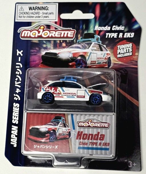 Majorette Japan Series Honda Civic Type R EK9 w/ Tuning Parts