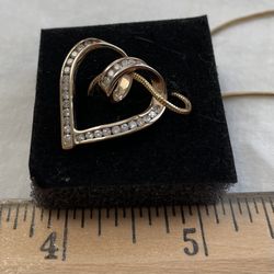 10kt Gold Heart Pendant w 1/2 CT TW Diamond