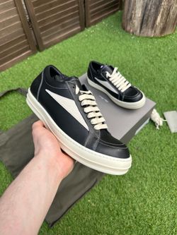 Rick Owens Vintage Leather Sneaker “Black Milk”