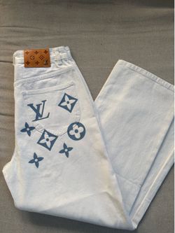 Louis Vuttion white/ blue jeans