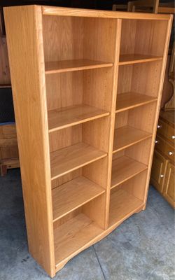 4’ X 6’ Oak Bookcase Storage Display Shelving
