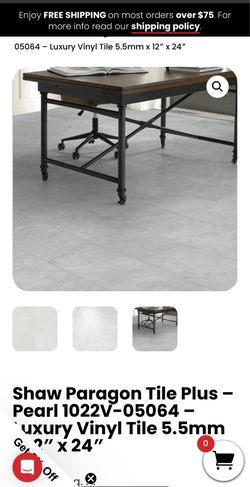 Pearl Luxury Vinyl Tile 7/32” x 12″ x 24″