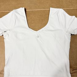Lululemon white short sleeve crop top