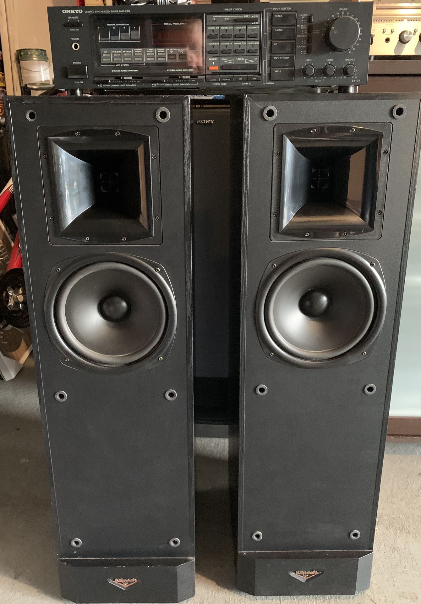 Klipsch KSF 8.5 speakers and Onkyo TX 37b receiver
