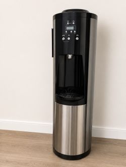 Bottom Load Hot & Cold Water Cooler Dispenser – Black/Stainless Steel – Excellent Condition