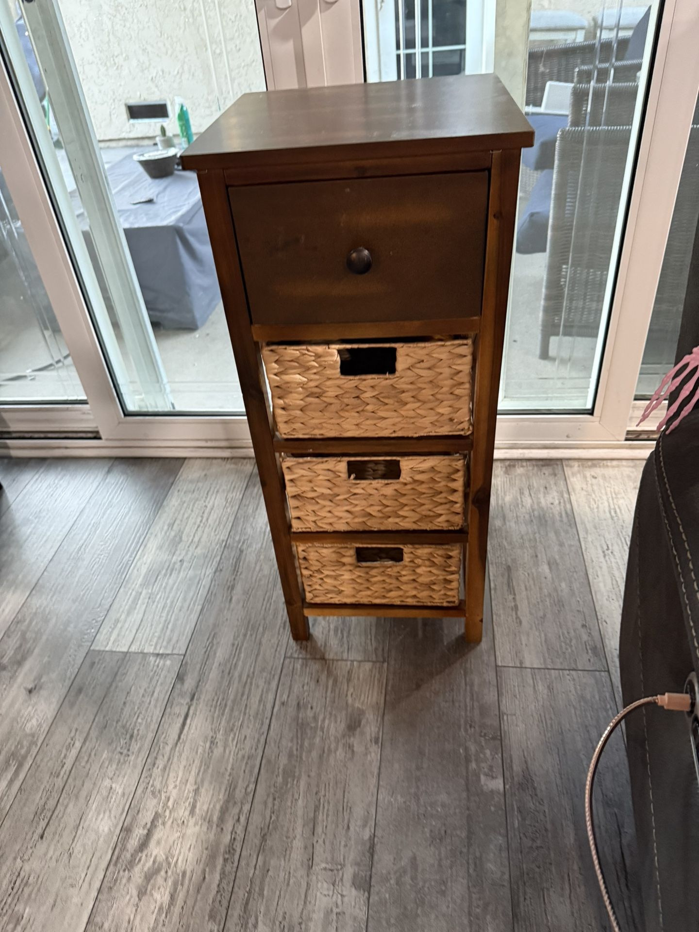 corner wicker drawer