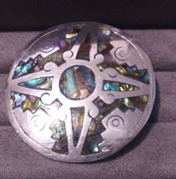 Sterling Silver and Abalone Brooch