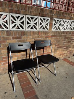 Set of 2 Black Folding Chairs