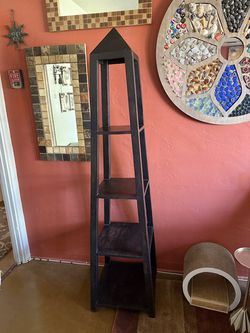 Solid Wood Display Shelf / Etagere – 71” Tall – Unique Design
