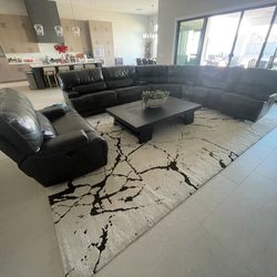 Leather Couch Reclining Sectional 