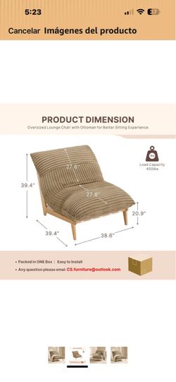 Oversized Lounge Chair with Ottoman