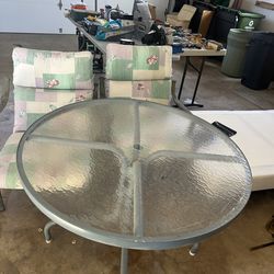 Patio table and chairs.