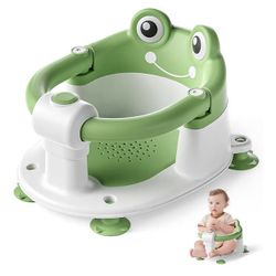 Baby bath seat for 6 months and older, non-slip toddler bath seat, baby bathtub chair with suction cups and soft cushion for baby shower bath seat