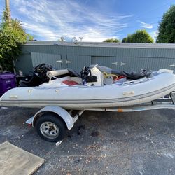 14’1 Inflatable Fishing Boat With 50HP EFI Mercury four Stroke