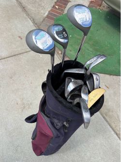 Ladies, Golf Clubs with bag and men’s bag right handed